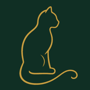 Gold Cat on Green Background Favicon