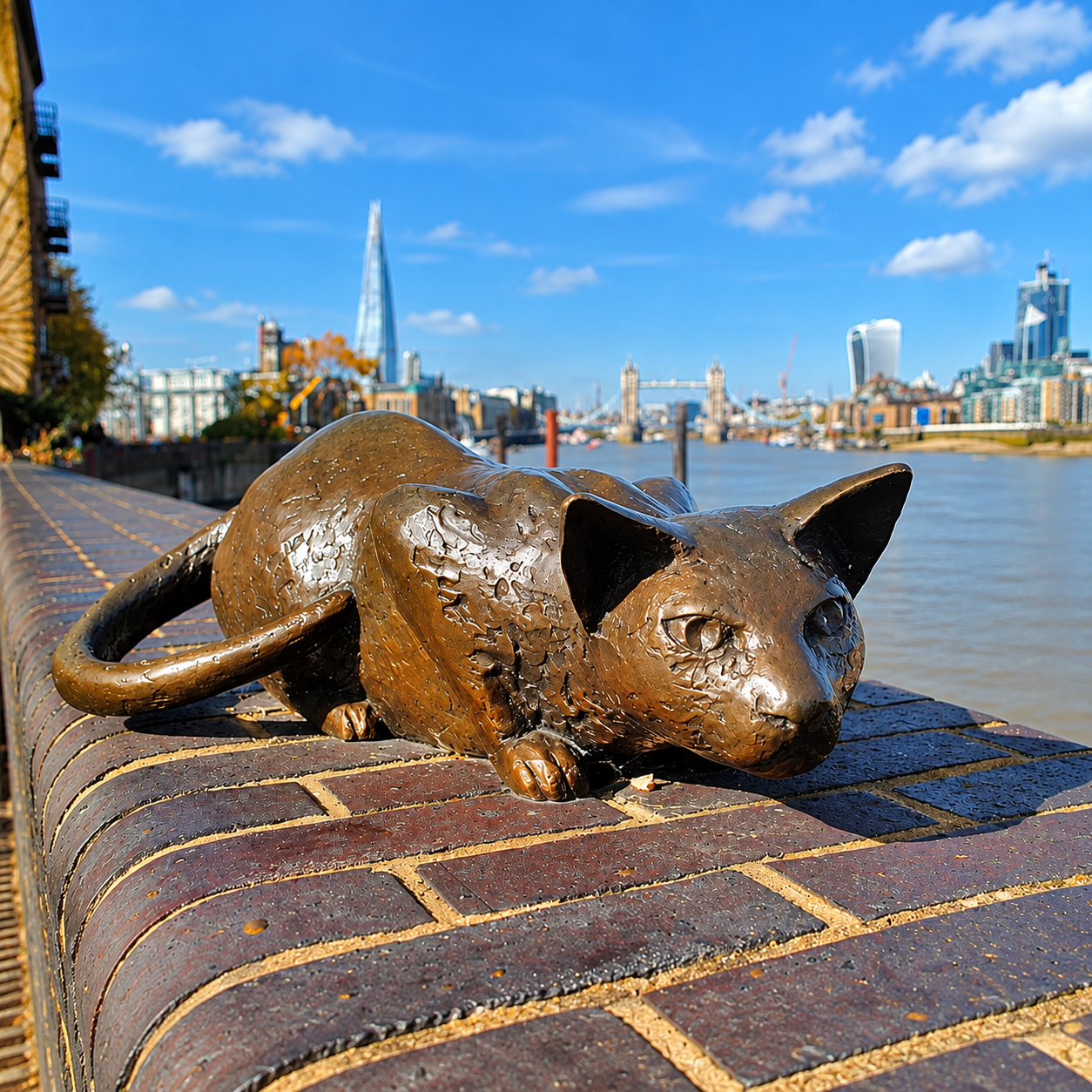 A statue in memorial of a cat